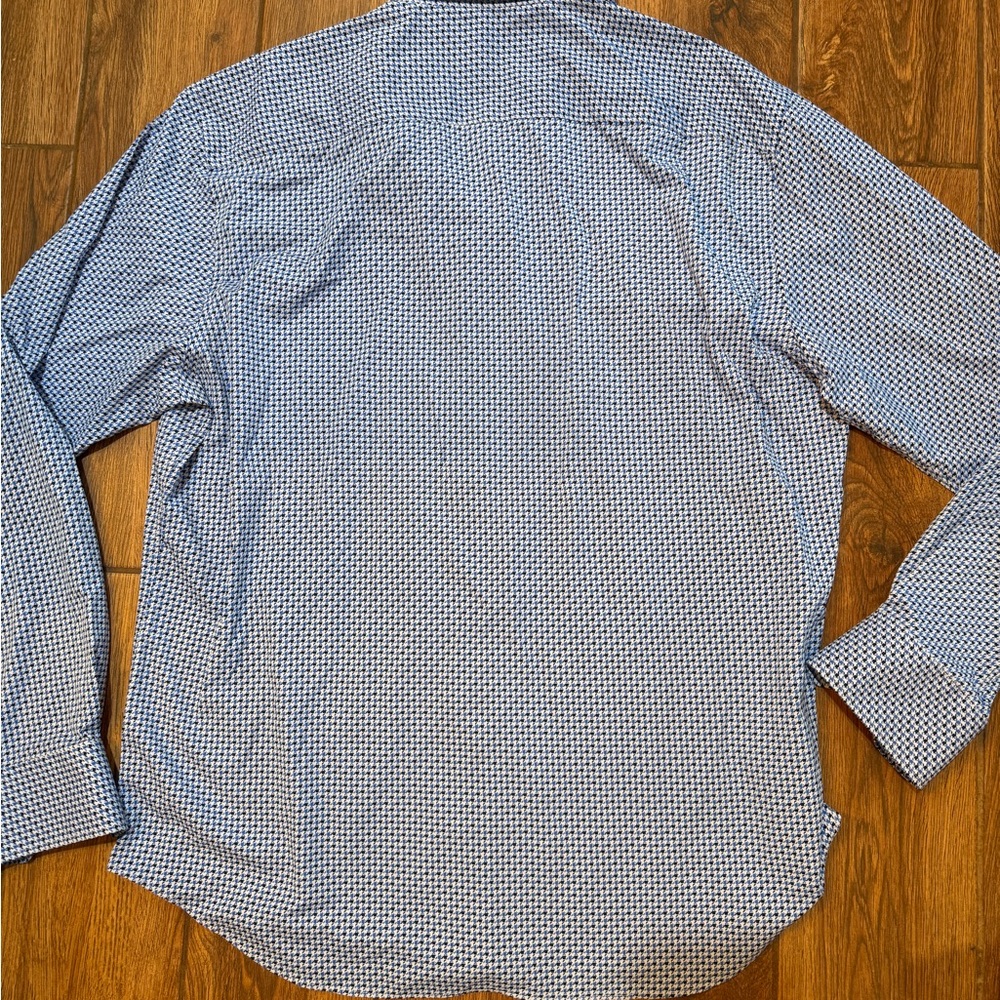 Bugatchi Blue And White Patterned Button Down Shi… - image 2